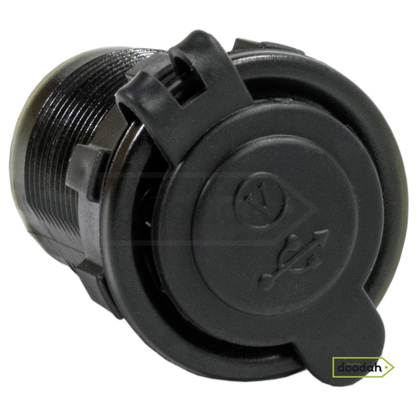 Авто / Мото USB зарядний пристрій Recessed Volt Green з вольтметром, IP54. Гарантія 6 міс.